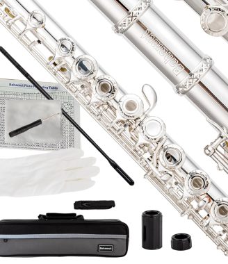 BAHAMUT B Foot Flute, 17 Open Hole Flauta with Offset G, Split E Mechanism, 17 Key Flute Instrument for Professional Performance